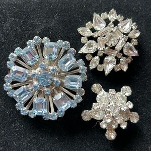 Trio of Vintage Costume Jewelry Pins EC